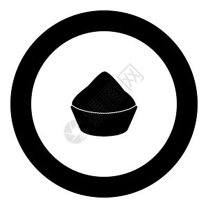圆形矢量插图中的 Cupcake 黑色图标被孤立图片