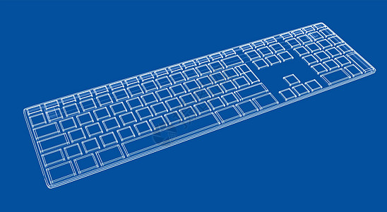计算机键键盘大纲电子蓝图钥匙按钮配饰办公室插图草图硬件技术图片