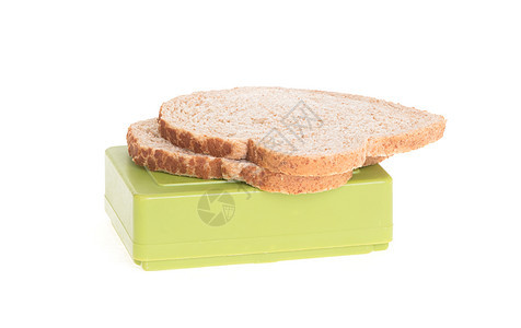 孤立的简单旧午餐盒食物时间教育面包午休塑料小吃孩子健康午餐图片