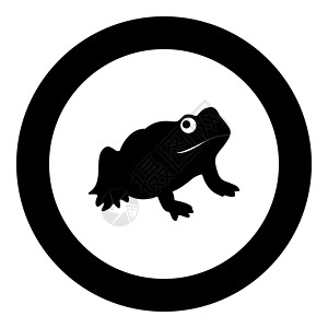 它制作图案圆圈矢量中的青蛙黑色图标图片
