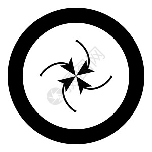 圆圈中心黑色图标中的循环中的四个箭头图片