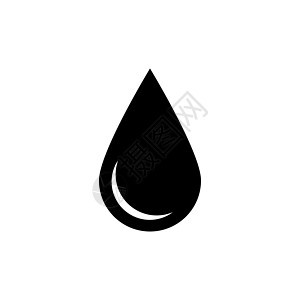 黑色滴图标 油或水的符号 简单的平面矢量图和白色背景上孤立的阴影水滴气体环境玻璃生态网络雨滴液体曲线蓝色图片