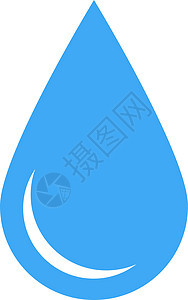 蓝色水滴符号 在白色背景上隔离的简单平面矢量图标图片