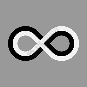 无限符号图标 代表无限无限和无尽事物的概念 白色背景上的简单三重线矢量设计元素曲线艺术宇宙技术数学丝带徽章永恒网络运动图片