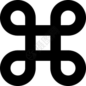 命令键的 Bowen 结符号 白色背景上的简单平面黑色插图图片