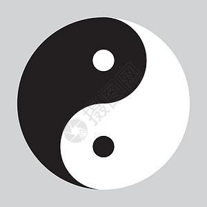黑白相间的阴阳符号灰色力量业力精神宗教白色联盟平衡冥想黑色图片