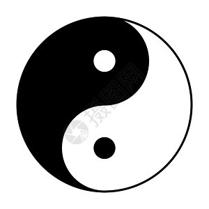 黑白相间的阴阳符号白色平衡黑色精神冥想联盟二元性男性插图力量图片