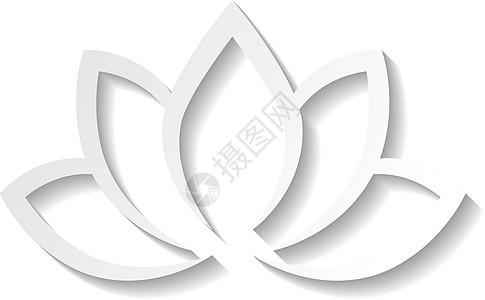 白色背景上的莲花 3d 图标 和健康的生活方式主题 它制作图案矢量标识生态化妆品身体生物装饰品植物热带温泉药品图片