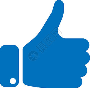 蓝手背影图 用拇指显示 类似 同意 赞同或鼓励的手势 简单平面矢量插图图片