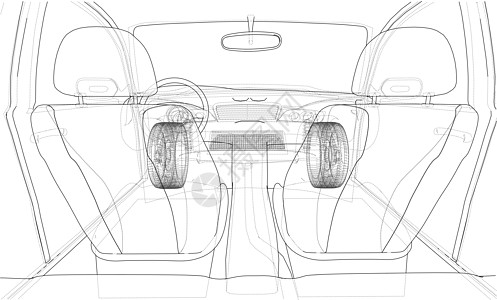 汽车内部图汽车概念车的内部内部3d驾驶数字化工程技术蓝图陈列室框架车轮车辆背景