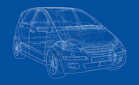 汽车分解图家庭 ca 的概念车轮汽车框架3d车辆绘画蓝图驾驶数字化工程背景