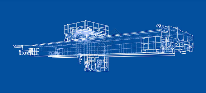 桥式起重机草图龙门架蓝图框架力量制造业运输重量高架绘画技术图片
