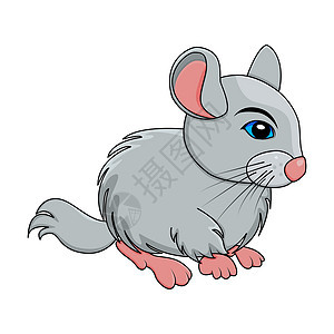 孤立在白色背景上的卡通栗鼠啮齿动物图片