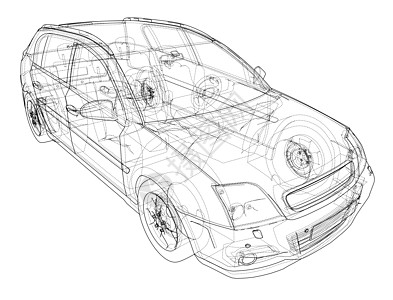 概念车蓝图车辆驾驶汽车工程车轮框架数字化草稿3d运输图片