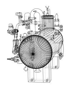 素描工业设备机械金属力量工厂植物配件绘画部分对象模型图片