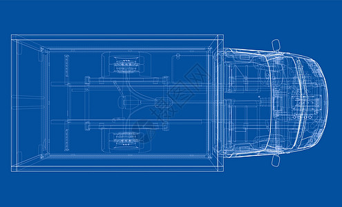汽车分解图概念小卡车  3d 它制作图案框架车轮运输汽车绘画技术货物草稿送货蓝图背景