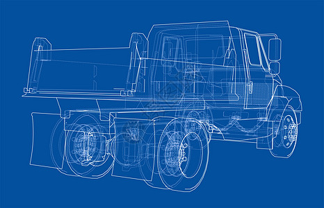垃圾车  3d 它制作图案工作货车商业汽车卡车绘画小费倾倒货运车辆图片