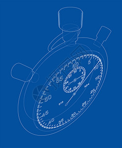 秒表或计时器 sketc手表3d警报绘画蓝图闹钟技术跑表运动时间图片