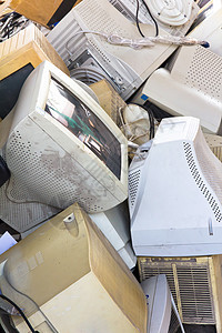 计算机和垃圾水平摄影技术垃圾场部分金属废金属硬盘主板废物图片