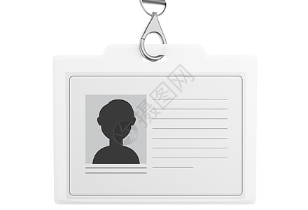夹子图标3d 白色塑料身份证牌 带木场身份标签卡片验证商业贵宾配饰持有者安全摄影背景