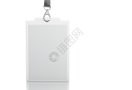 3d 白色空白塑料 ID 徽章与 lanyar办公室标签商业鉴别会议品牌卡片贵宾广告挂绳图片