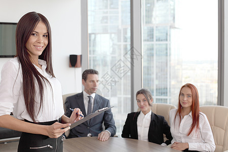 商业妇女和团队的肖像合作老板女士同事合伙办公室团体公司商务男性图片