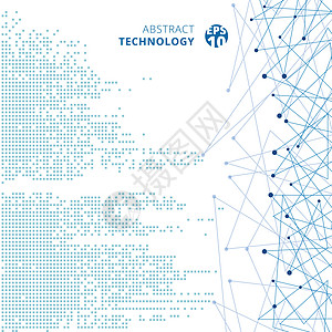 抽象技术数字数据方形蓝色图案像素机智横幅创新线条插图矩阵网格推介会电脑灰色正方形图片