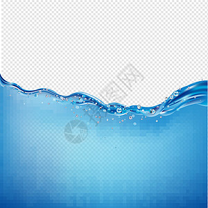 美丽的蓝水浪透明背景Name(波透明背景)图片