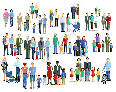 爷爷和孙子,家庭成员 一代人群体 插图插画