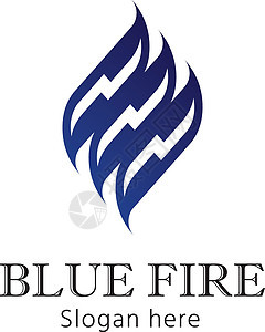 火焰标志 蓝色能量设计概念矢量图图片