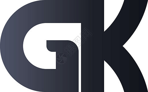 GK GK K 黑色初始字母 Logo 设计 粗体单词标志图片