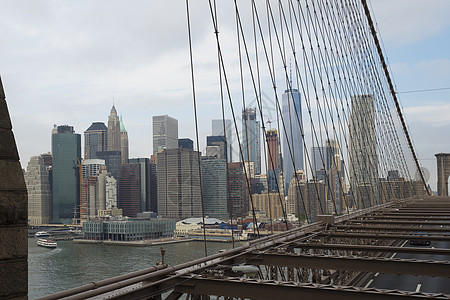 纽约的广度天际金融景观摩天大楼城市天空建筑学建筑旅行背景图片