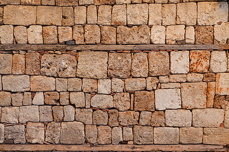 石墙纹理的背景建筑学城墙石方岩石材料砂岩古董棕色褐色乡村图片
