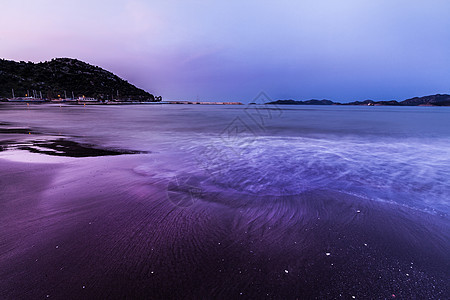 太阳升起在海面上火鸡风景日落照片海岸线海岸紫色日出海景海洋图片