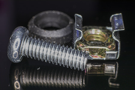 银螺和石螺镜子工业工程螺帽工作坚果反射女性正方形金属图片