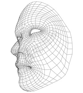 线框抽象人体表读者代码识别扫描电脑安全检测警报鉴别卡片图片