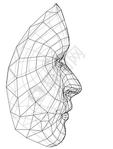 线框抽象人体表识别技术男人警报代码线条软件身份控制卡片图片