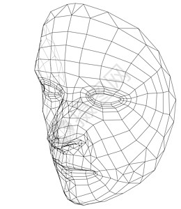 线框抽象人体表线条生物电脑检测扫描器软件安全技术警报读者图片