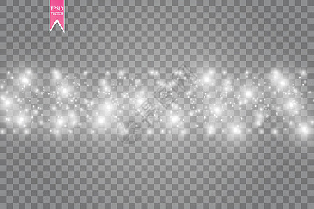 矢量白光波抽象图解 白色恒星灰尘踪迹在透明背景的线上闪烁微粒 Magic 概念流星插图曲线运动魔法庆典线条粒子辉光闪光图片