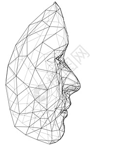 线框抽象人体表扫描男人电脑生物鉴别传感器卡片眼睛警报安全图片