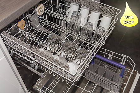 使用清洁洗碗机的现代洗碗机工具盘子除垢厨房私人勺子配件机械命令餐具图片