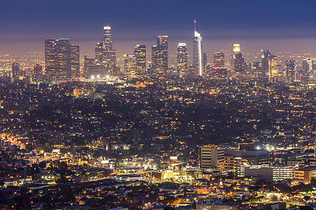 洛杉矶市中心日落天际建筑物摩天大楼市中心建筑天空景观旅行建筑学天线图片