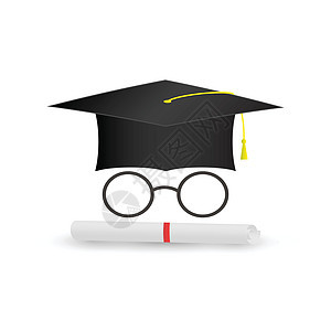 毕业上限和文凭说明插文学院流苏学校插图成就庆典帽子大学学生木板图片