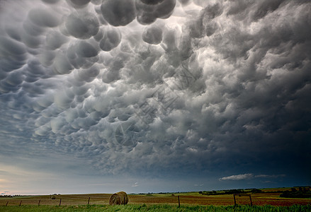 加拿大曼马图斯云暴戏剧性雷雨危险乳状荒野风景天气草原场景风暴背景图片