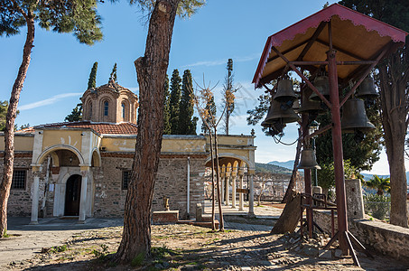 希腊塞萨洛尼卡的Vlatadon修道院文化历史城市大教堂石头建筑学旅行旅游纪念碑宗教图片
