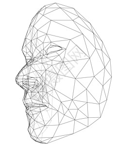 线框抽象人体表生物警报蓝色识别男人卡片身份鉴别男性代码图片