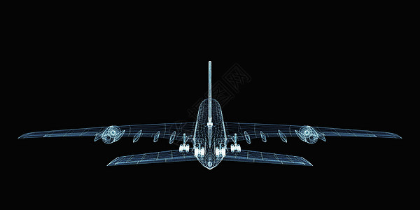 抽象的数字飞机翅膀航空辉光3d速度数据黑色喷射旅行网络图片