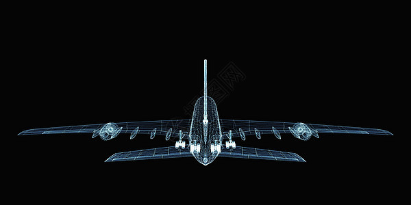 抽象的数字飞机翅膀航空辉光3d速度数据黑色喷射旅行网络图片