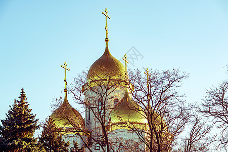 教堂正教会的金色圆顶风景历史建筑学寺庙妈妈们旅游地标大教堂文化艺术旅行图片
