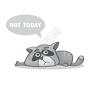 矢量图 懒猫躺在地板上说今天不行 — 累了图片